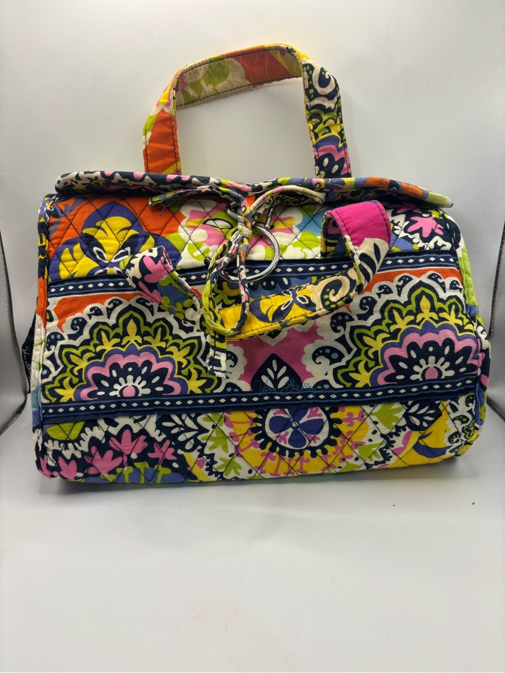 Vera Bradley Quilted Travel Bag - Pink, Yellow & Navy